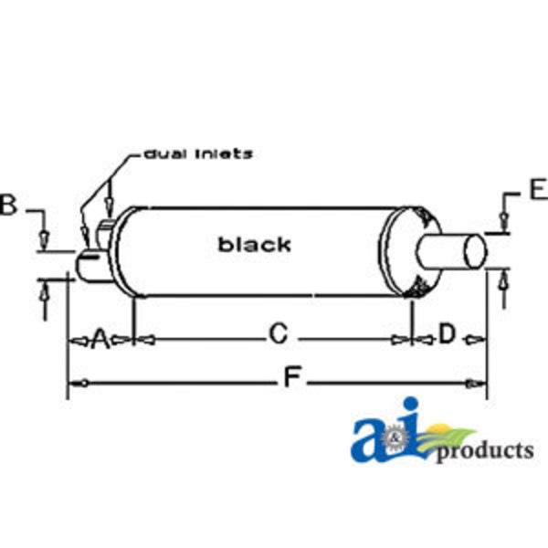 A & I Products Muffler 44" x10" x10" A-606T123A